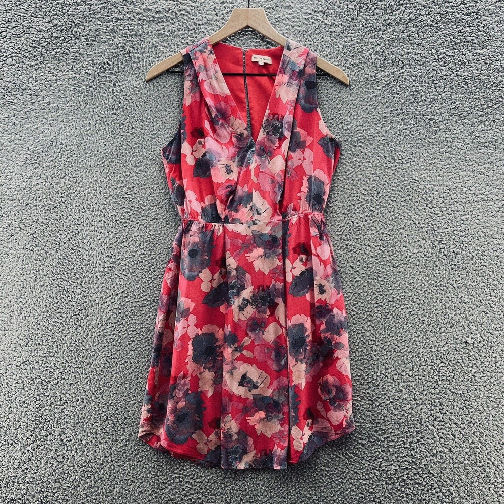 Rebecca Taylor Dress Pink Floral Silk Sleeveless Cut Out Above Knee - Picture 1 of 14
